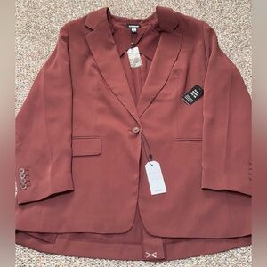 EXPRESS Conscious Edit Cinch Back One Button Blazer